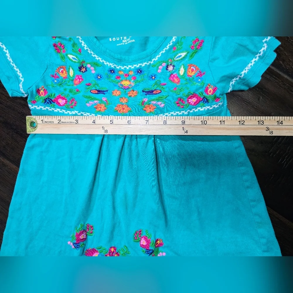 South Main Girls Embroidered Floral Dress Medium